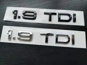 5X Хромированный глянцевый черный ABS 1.9 TDI Кузов автомобиля Эмблема заднего багажника Значок Наклейка для аксессуаров Audi