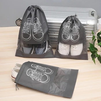 1 шт. Сумки-органайзеры для хранения обуви, Нетканая дорожная переносная сумка для шкафа, водонепроницаемый карман, Прозрачная подвесная сумка для одежды