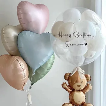18-дюймовый воздушный шар из матовой алюминиевой фольги, однотонные круглые фольгированные шары в форме сердца, украшения на День рождения, Декор на Годовщину свадьбы