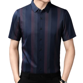 2023 новые дизайнерские полосатые мужские рубашки для мужчин, корейская модная рубашка с коротким рукавом, роскошное платье, повседневная одежда, джерси 4123