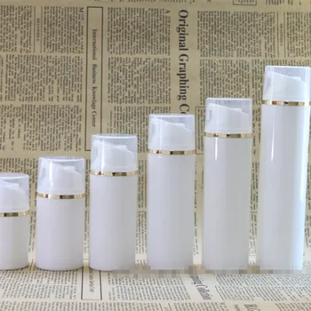 30ml50ml80ml100ml120ml150ml Пустые бутылки С Безвоздушным Насосом Gold Line Вакуумные Косметические Контейнеры для Лосьона Women Make up Travel bottle