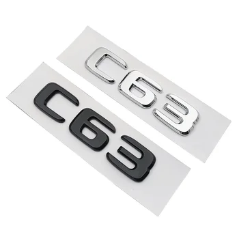 3d ABS Черный Хром Буквы Логотипа C63 Эмблема Багажника Автомобиля Значок Наклейка Для Mercedes Benz C63 AMG W205 Наклейка Аксессуары Для Укладки