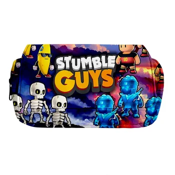 3D Игра Stumble Guys Пенал Для Студентов Дети Мальчики Девочки Оксфорд Водонепроницаемый Мультфильм Аниме Двойная Сумка Для Хранения