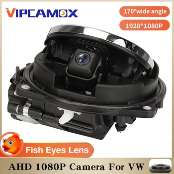 AHD 1920*1080P Флип Камера Заднего Вида Рыбий Глаз 170 Градусов для VW Golf CC Passat B6 B7 B8 POLO EOS Значок T-ROC Камера Заднего Вида