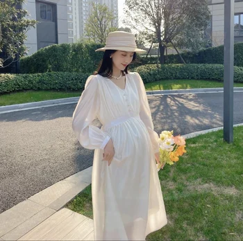 B43580 # Одежда для беременных, платье для женщин, летнее платье для беременных в корейском стиле для беременных женщин