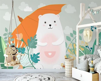 beibehang Custom Nordic modern свежее белое животное детская комната новые обои с ручной росписью обои для домашнего декора papier peint