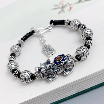 HX Поворотные бусины, браслет Pixiu, мужские и женские браслеты ручной работы в национальном стиле, оригинальный дизайн, браслеты из веревки для женщин, роскошь