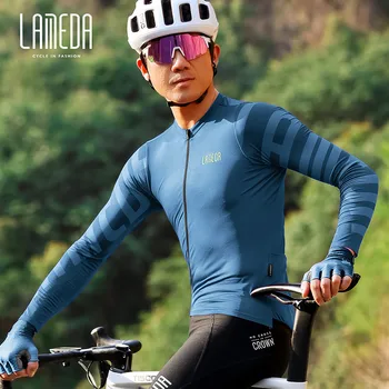 LAMEDA, летняя велосипедная одежда, мужская быстросохнущая велосипедная одежда с длинным рукавом, велосипедное снаряжение