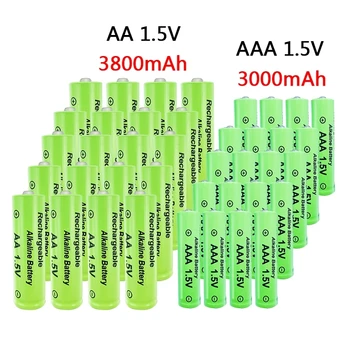 Neue AAA + AA wiederaufladbare AA 1,5 V 3800mah-1,5 V AAA 3000mAh alkaline batterie taschenlampe spielzeug uhr MP3 player