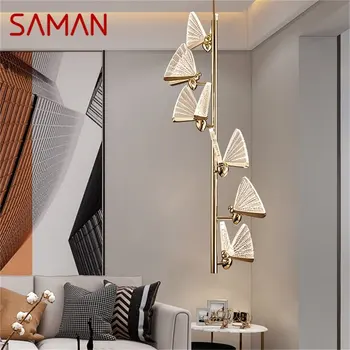 SAMAN Nordic Люстра Светильники Светильники Подвесные Светильники Butterfly Luxury Home LED для Украшения дома