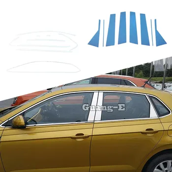 Автомобильная Стойка из нержавеющей стали, Окно с отделкой средней полосы, Рамка Капота для Volkswagen VW Polo Хэтчбек 2019 2020 2021 2022 2023