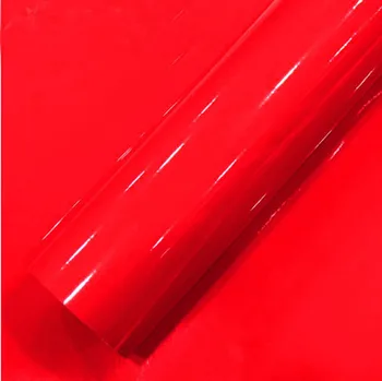 Весь рулон 1,52 *20 м, красный ультра-супер глянцевый винил, красная виниловая наклейка на автомобиль с пузырьками без воздуха, стайлинг автомобиля