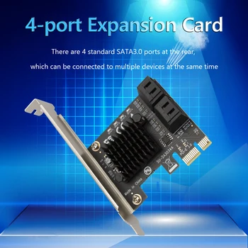 Видеокарта USB-удлинитель кабеля Адаптер 4 Порта SATA III PCI E Express 3.0 X1 Контроллер Адаптер карты расширения 6 Гбит/с