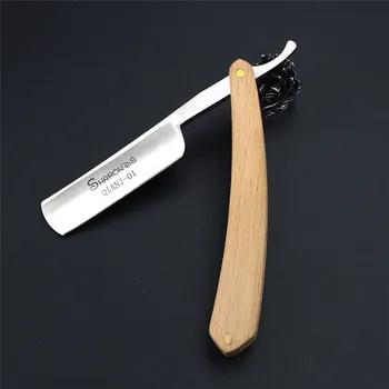 Винтажная бритва из натурального эвкалипта для мужчин и женщин с использованием бритвенного ножа razor