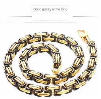 Высококачественная шейная цепочка в стиле хип-хоп рок, мужское изящное ожерелье из нержавеющей стали, подвеска золотого и серебряного цветов, ювелирные изделия в стиле панк