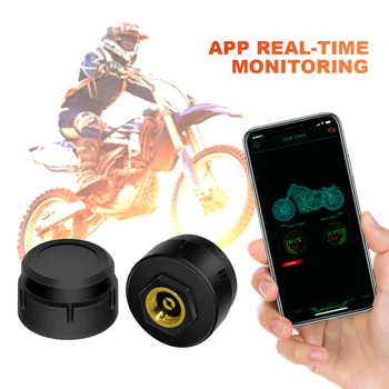 Датчики давления в шинах мотоциклов TPMS, совместимая с Bluetooth 5.0 Система контроля давления в шинах, внешний датчик для Android / IOS