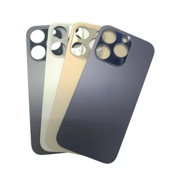 Для iPhone 14 Pro Max /14 Pro Задняя Стеклянная Крышка Панели Крышка Батарейного Отсека С логотипом Корпус С Большим Отверстием Камера Замена Заднего Стекла