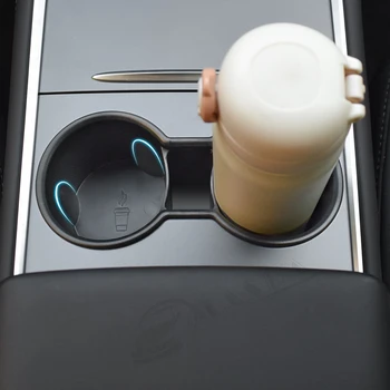 Для Tesla Модель 3, модель Y, консольный держатель для бутылки с питьевой водой, Универсальный автомобильный держатель для стакана воды с двойным отверстием, Аксессуары