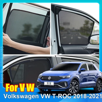 Для Volkswagen VW T-ROC 2018-2021 T ROC Магнитный Солнцезащитный Козырек На Окно Автомобиля Переднее Лобовое Стекло Задняя Боковая Шторка Солнцезащитный Козырек