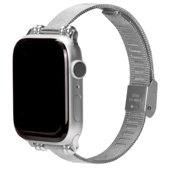 Женские ремешки для Apple watch ремешок 40 мм 44 мм 38 мм 42 мм ремешок сетчатая петля для iwatch se apple watch 6 5 4 3 ремешка из нержавеющей стали