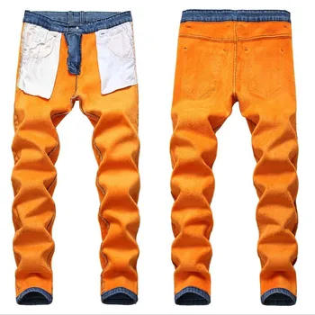 Зимние Теплые мужские джинсы Demin, тонкие прямые мужские брюки, повседневные утепленные фланелевые флисовые джинсовые эластичные брюки для стирки, Новый бренд