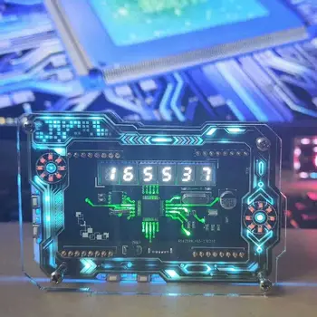 Киберпанк RGB светодиодные часы Искусство Чувство технологии Игровая атмосфера Украшение рабочего стола в комнате Аксессуары Подарок