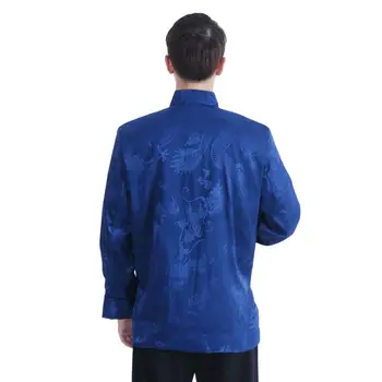 Костюм Tang Термальный Костюм отца Tang Королевская теплая Модная весенняя мужская рубашка Hanfu