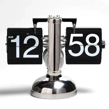 Креативная шкала настольных часов с перелистыванием страниц Настольные часы в стиле Ретро Механические Настольные часы с автоматическим переворачиванием страниц из нержавеющей стали