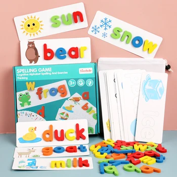 Креативный набор деревянных карточек для изучения букв Montessori Kids, игра для практики написания слов, английская карточка, игрушки для детей