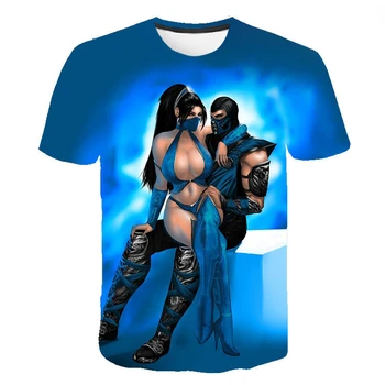 Лето 2023, Новая уличная одежда Mortal Kombat, Модная футболка для мальчиков и девочек, Повседневные топы с 3D-принтом для мужчин и женщин, Детские топы