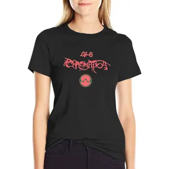 Логотип Chromatica, Опечатка и Lg6 с синусоидальной футболкой, милая одежда, летняя одежда, футболка с коротким рукавом, женские футболки