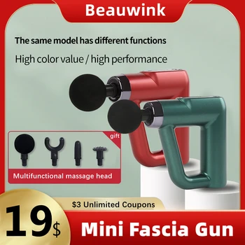 Массажный пистолет Beauwink с ЖК-дисплеем, электрический портативный массажер для глубоких тканей, мышц шеи, тела, расслабления спины, фитнеса, снятия боли