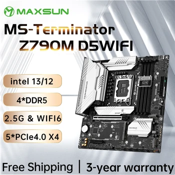 Материнская плата MAXSUN Terminator Z790M D5 WIFI 5 * M.2 4 * DDR5 PCIE4.0 LGA1700 С поддержкой Intel 12/13-ядерная Материнская плата для компьютерных игр