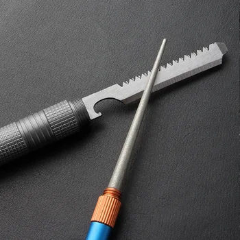 Матовый мини-стержень для заточки ножей EDC из нержавеющей стали С наждачным покрытием, который нелегко носить, точилка для рыболовных крючков