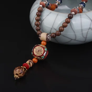 мода evade peace buddha Тибетское этническое ювелирное ожерелье винтажное ювелирное ожерелье из Непала, ювелирные изделия ручной работы из санвуда