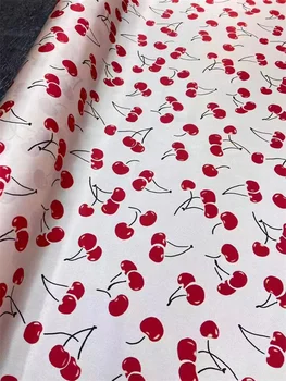 Модная Шелковая Ткань С Цифровым Принтом Cherry, Высококачественная Темпераментная Рубашка, Женский Лидер, Эксклюзивная Дизайнерская Ткань от Yard для Платьев