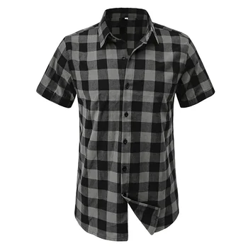 Мужская повседневная рубашка DUYIT в клетку контрастного цвета с короткими рукавами, весенне-летние новые свободные универсальные топы, многоцветный вариант по желанию