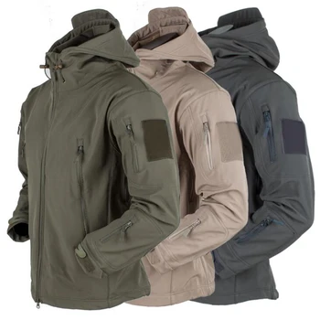 Мужская тактическая куртка Military Combat Армейские куртки Softair, технологичная водонепроницаемая дышащая флисовая куртка с капюшоном