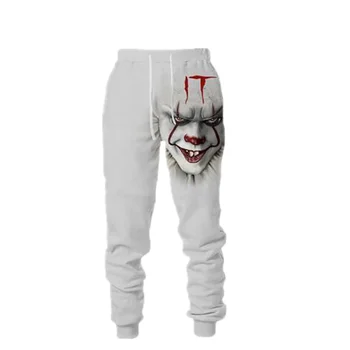 Мужские модные весенние брюки на Хэллоуин Злой клоун Спортивные штаны с 3D принтом Унисекс Harajuku Уличные спортивные штаны для отдыха и бега трусцой