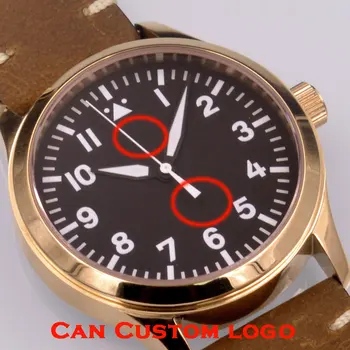 Мужские часы со светящимся 42 мм стерильным циферблатом, белый номер Rosegold Miyota8215, механизм с автоподзаводом, военный Водонепроницаемый механический