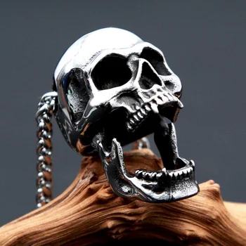 Новое панк-ожерелье с черепом вампира для мужчин и женщин, уникальная открывалка для бутылок из титановой стали, ожерелье с подвеской в виде черепа, Модные готические украшения