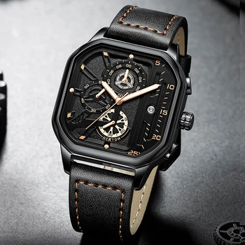Новые мужские часы Модные кварцевые спортивные часы С кожаным ремешком Мужские часы Лучший бренд класса Люкс Деловые водонепроницаемые наручные часы