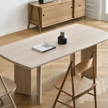 Обеденный стол Nordic silent из цельного дерева, простой бытовой обеденный стол, стол креативного дизайнера, стол для переговоров