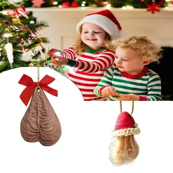 Подарок для мальчика, Рождественские носки, Подвеска из смолы с бантом, подвески в виде Рождественской елки, Забавный мужской кулон с пенисом, декоративный подарок к празднику
