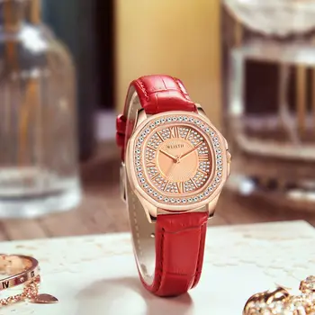 Подарок Модные кожаные часы на ремне повседневные женские часы кварцевые наручные часы повседневные изысканные