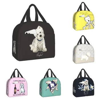 Портативный ланч-бокс для собак Westie West Highland White Terrier для женщин, детей, школьного термоохладителя, сумки для ланча с изоляцией от теплой еды