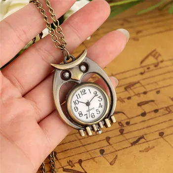 Прекрасные часы в форме Совы, карманные часы с подвеской в виде животного, Циферблат с арабским номером, Кварцевый механизм, Часы со свитером, ожерелье, цепочка Reloj