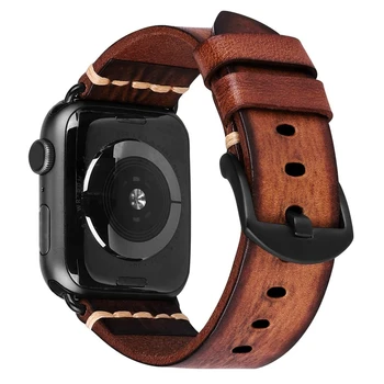 Ремешок из натуральной кожи для apple watch 5 с 4 полосами 44 мм 40 мм браслет для applewatch iwatch Series 3 с 2 полосами 42 мм 38 мм ремень pulseira