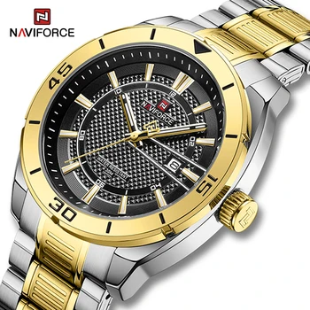 Роскошные мужские часы NAVIFORCE 30m Водонепроницаемые мужские кварцевые часы с дисплеем даты Модные наручные часы Relogio Masculino NF9210