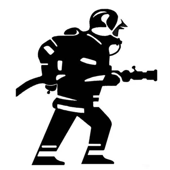 Светоотражающая забавная автомобильная наклейка Fireman Виниловая наклейка серебристого/черного цвета для укладки автомобильных наклеек без фона 14 см * 12 см
